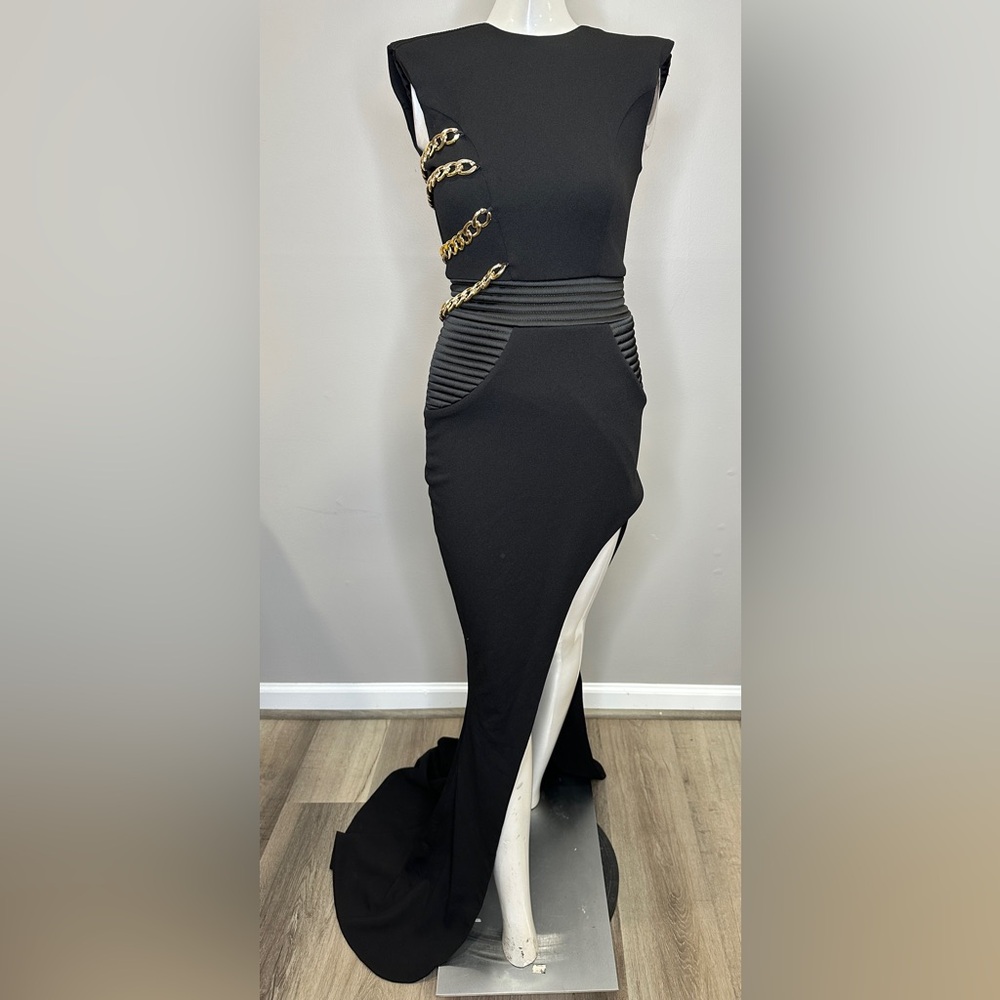 Zhivago Black and Gold Prom Dress - Picture 4 of 10